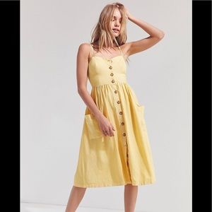 Urban outfitters yellow linen dress